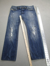 Diesel Jeans Mens 33x34 act 33x30 Safado Distressed Grunge Fringe Frayed Ripped