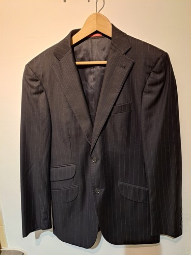 Hackett Loro Piana Blazer 36 Reg Navy Pinstripe Chelsea Jacket Immaculate - Picture 2 of 8