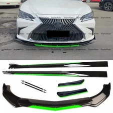For Lexus Front Bumper Lip Side Skirt Rear Bumper Lip Strut Rods Black Green