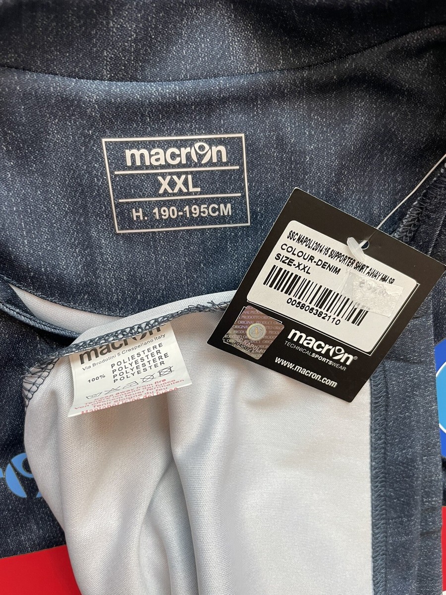 2014/15 Napoli Third 3rd Jersey 2XL Macron Soccer Football Gli
