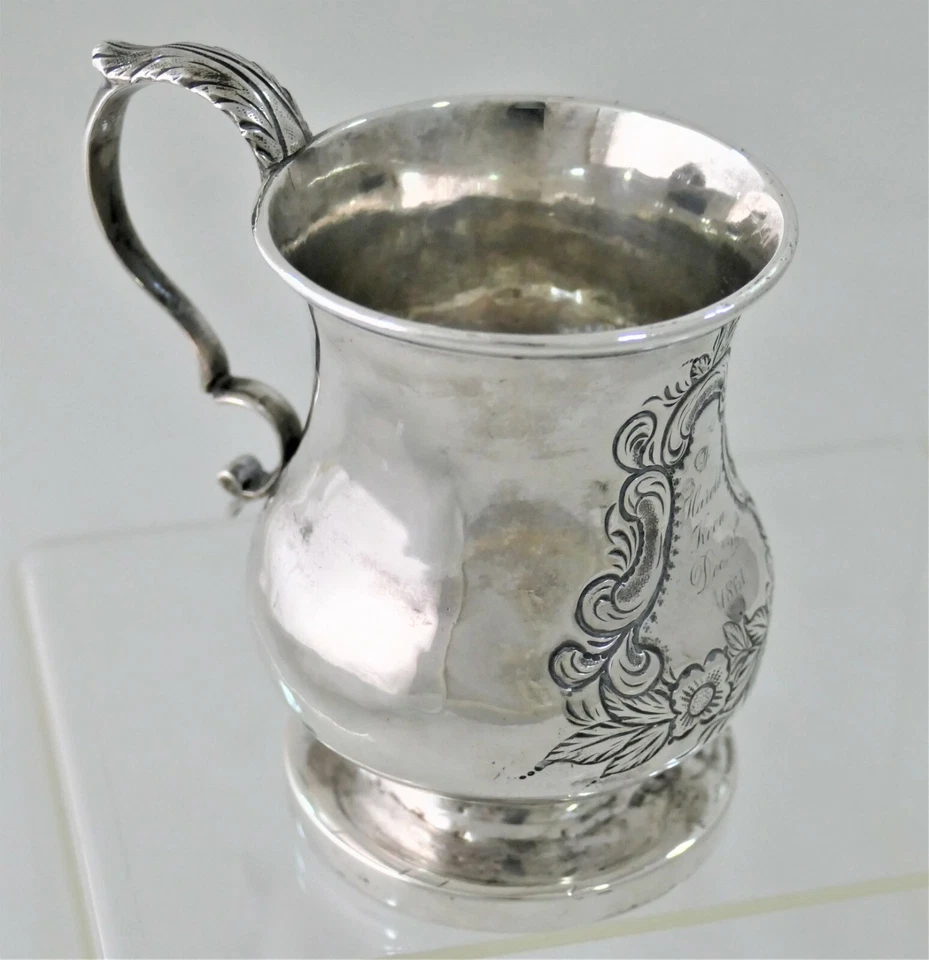 1840 年 Samuel Kirk 硬币银色手工编织 XMAS 儿童杯雕刻追逐 5 盎司 — 第 2/4 张图片