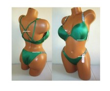 Victoria Secret Swim 36A M L Shine Strap Bombshell Push-up Top Bikini Set 2 cup