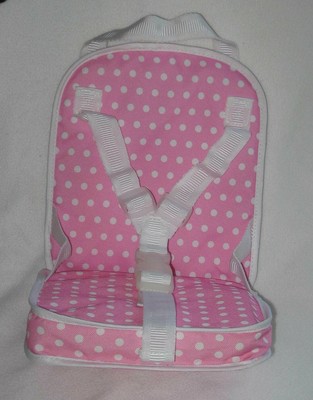 Pottery Barn Kids Baby Doll Travel Booster Seat Chair Pink White