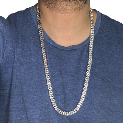 Men's Two Row Necklace Pharaoh Silver 