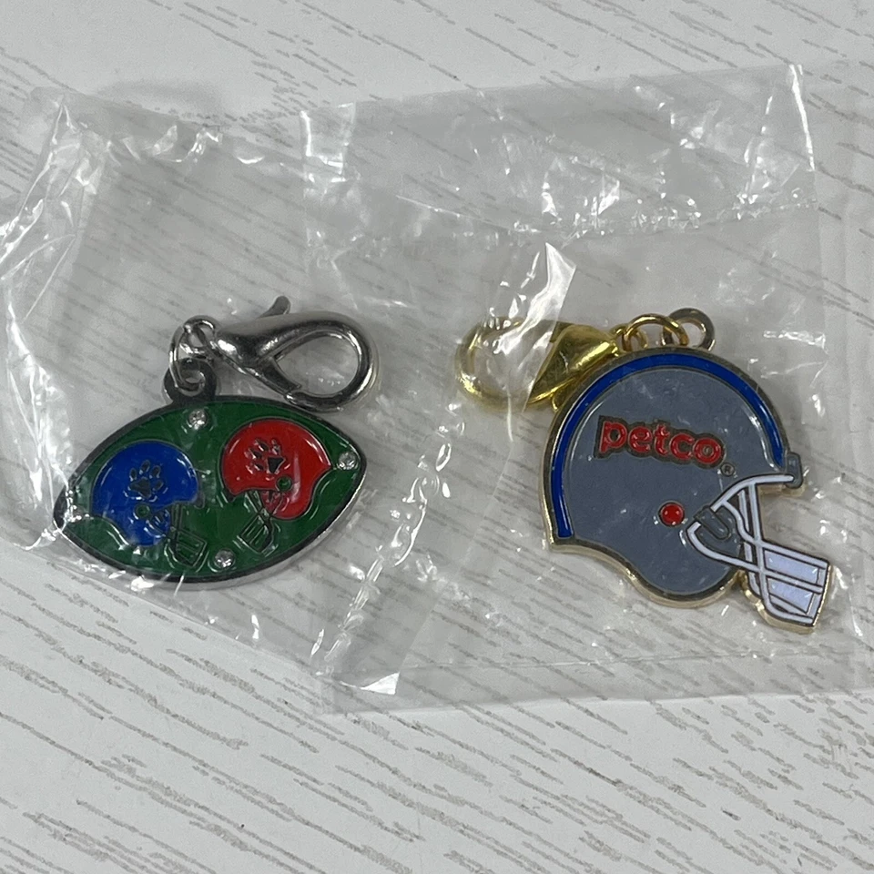 8 PETCO Perro Gato Mascota Collar Dijes Etiqueta Llavero Deportes Fútbol Esmalte Bling Foto 4 de 4