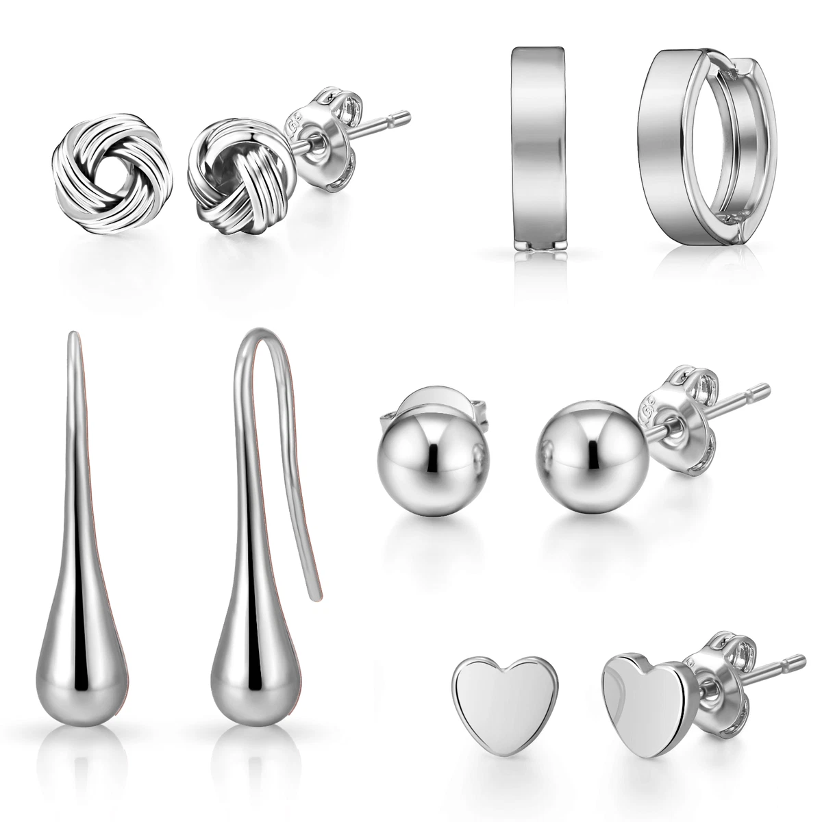 Philip Jones Orecchini Malocchio Con Cristalli Zirconia – Placcato Argento, Ipoallergenici, Regalo In Sacchetto Lussuoso
