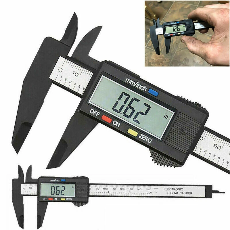 KATSU Digital Micrometer 0-25MM 1 Large LCD Display Carbide Anvils Measuring Caliper, Electronic Outside Micrometer Inch/Metric Measurement With