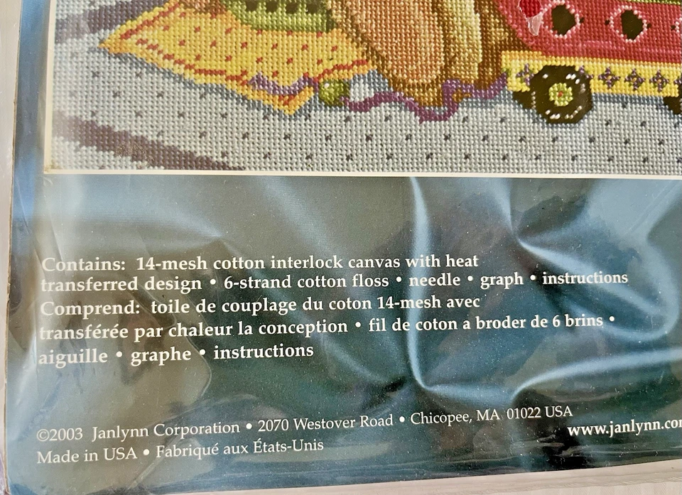 VTG Janlynn SAILOR BOY TEDDY w/Sailboat Needlepoint Kit by Joan Elliott 2003 NIP - Image 3 of 4