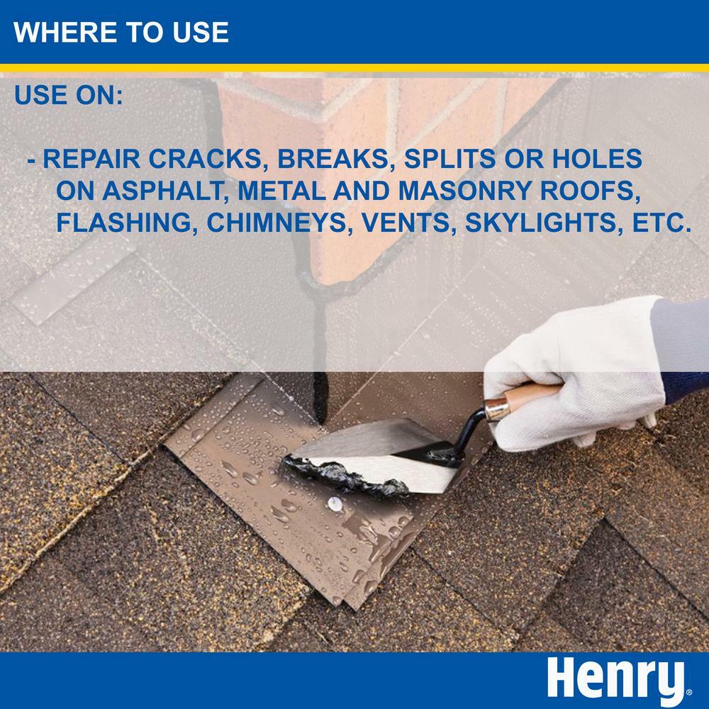 Henry Roof Sealant 0.90 Gal Asphalt Rubberized Wet Patch Leak Repair