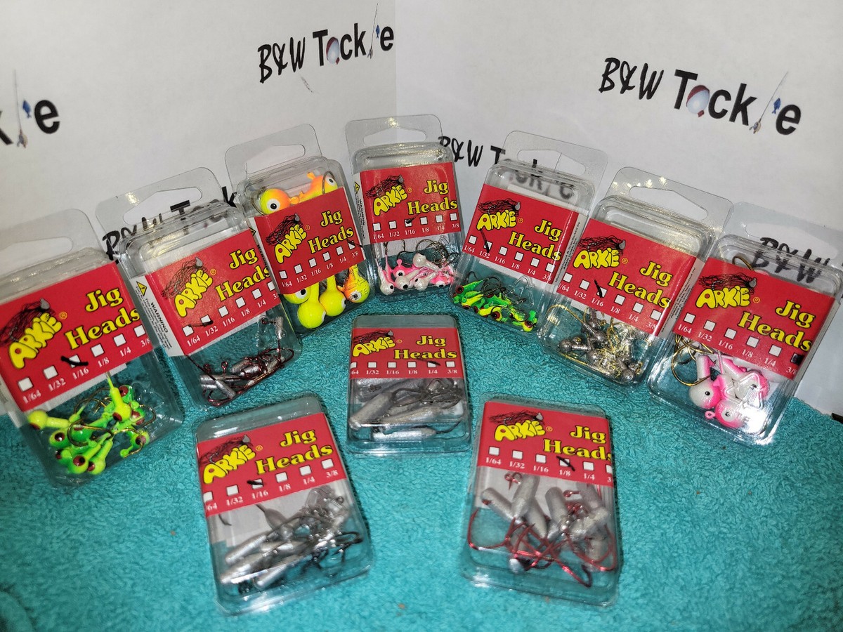 25-Pack Live Bait Jig Heads - 1/16 To 1/2oz, Short Shank, Unpainted - MADE IN USA