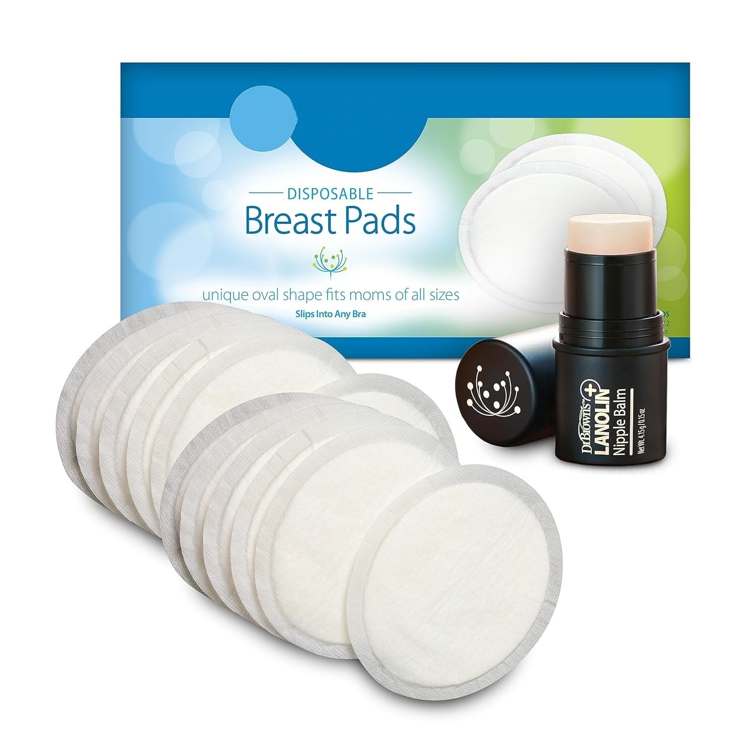 Lanolin + Nipple Balm with Disposable OneUse Absorbent Breast Pads for