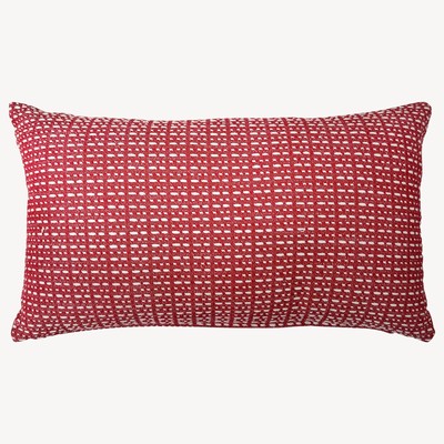 Sangria Premium Lumbar Cotton Throw Pillow Covers, 12 x 20 Inches, Luxury Hol...