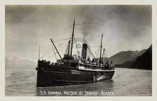 Seward AK Alaska SS Admiral Watson Steamship 1920s RPPC Photo Postcard COPY