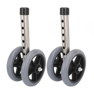 2 Pcs Walker Replacement Wheel 6 Gear Height Glatt rollendes Rollatorrad Bein