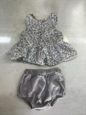 Quincy Mae Organic Cotton Two Piece Gray Outfit 18-24 Months EUC