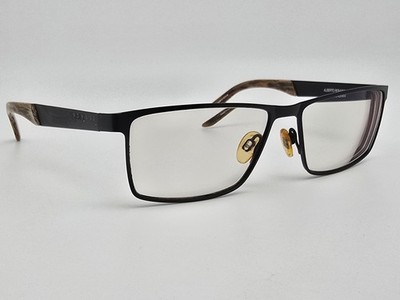 Alberto Romani AR6001 Black Woodgrain Eyeglasses Frame 56-15-140