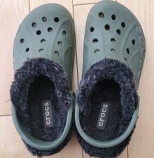Crocs Shoes Clogs Fur Lined Fuzzy Khaki Green Mens 4 Womens 6
