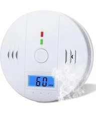 Battery Home Safety Sensor with LCD Display – Compact Alarm Device Pure White