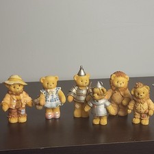 Cherished Teddies Figurines Lot of 6, 1998 Wizard of OZ, Large Tin Man Damaged