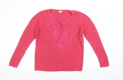 Rosa Damenpullover Pullover UK Größe 10/12 Cotton Traders