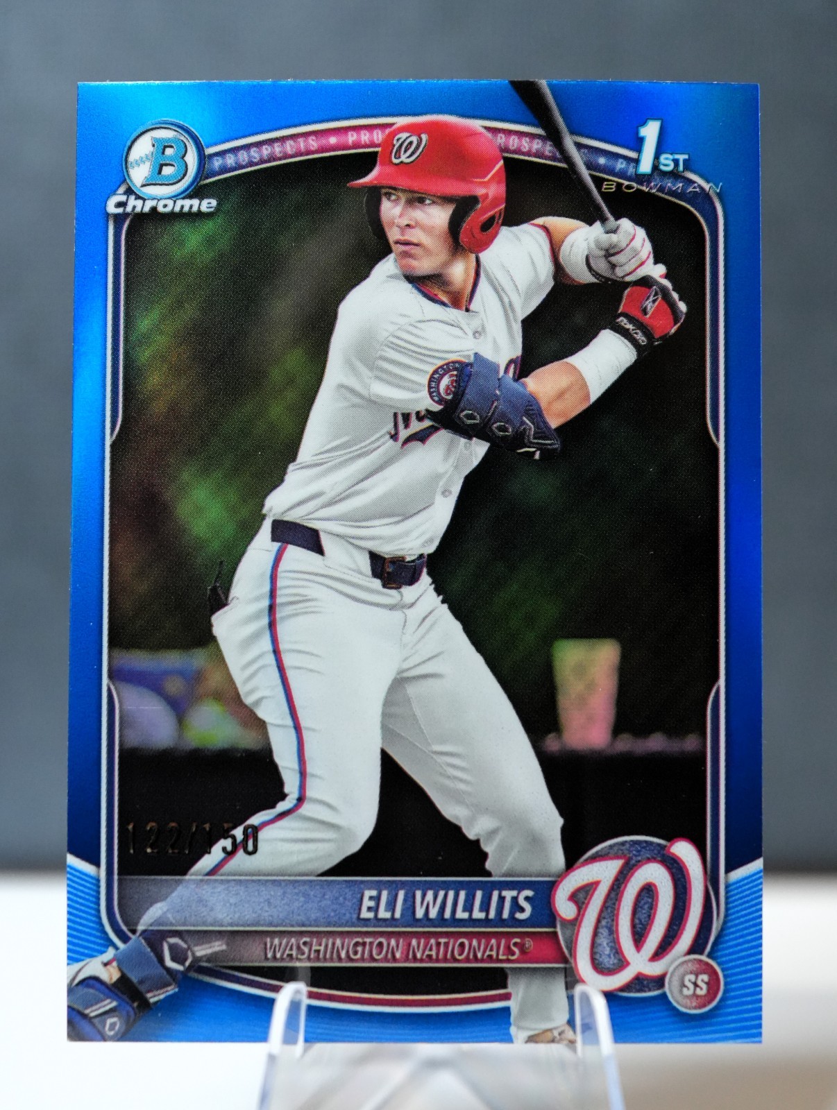 2025 Bowman Draft Eli Willits 1st Chrome True Blue Refractor /150 Nationals