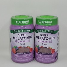 Nature Truth Melatonin Gummies 2pk 5mg 60 Ct Vegan Mixed Berry Flav Exp May 2026