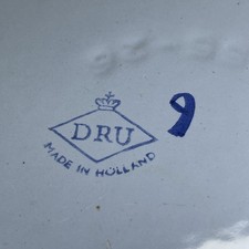 VINTAGE DRU HOLLAND #26 BLUE CAST IRON OVAL BAKING ROASTING CASSEROLE PAN DISH