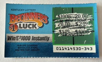 Kentucky  Instant Lottery Ticket ,issued 1989 ,no cash value