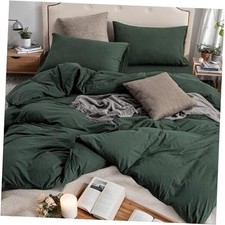 Jersey Knit Duvet Cover Set 100 T-Shirt Queen Forest Green No Comforter