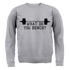 What Do You Bench - Kids Hoodie / Sweater - Gym Weights Lifting Lift Funny Abs