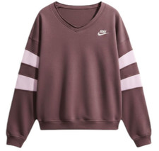 80 Nike Sportswear Women's Club Fleece Oversized V-Neck Sweatshirt IQ0084-503