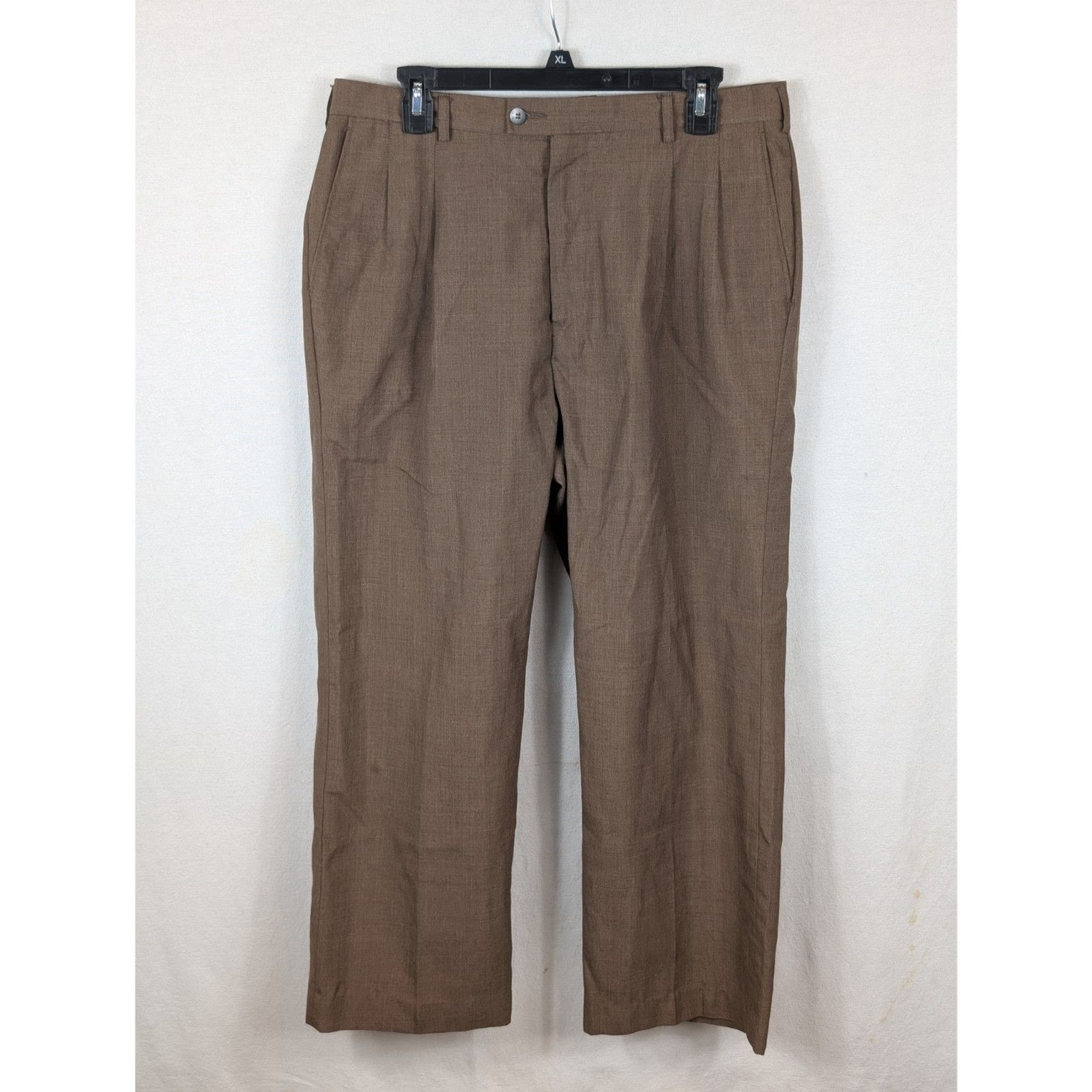 YVES Saint Laurent Abbigliamento Sportivo Vestito Pantalone Misto Lana Marrone Uomo Taglia 34x26