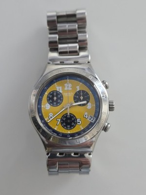  Swatch Irony Secret Agent YCS406  Yellow Sommer Chrono Swiss Made.