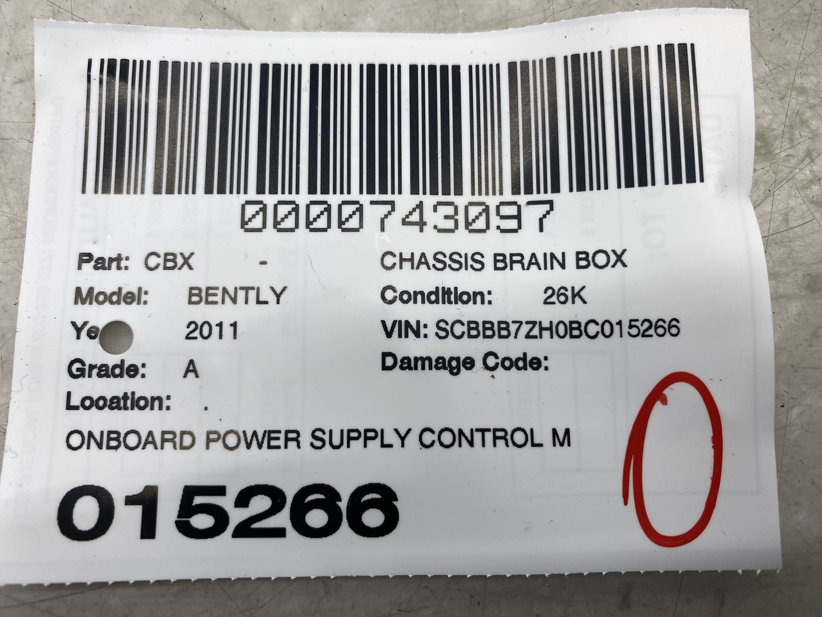 2010-2020 BENTLEY MULSANNE ONBOARD POWER SUPPLY CONTROL MODULE UNIT 4H0907063C