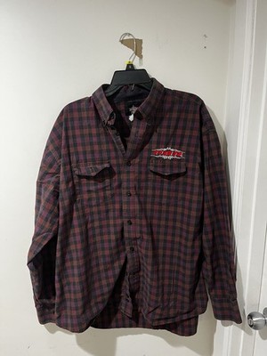 PBR Embroidered Rodeo Plaid LONG SLEEVE SHIRT Size Medium