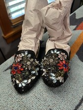 Dolce & Gabbana Black Sequin With Colored embellishments Dress Shoes Size 37