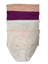 Breezies Silky Knit Full Brief Panties 4PK LARGE