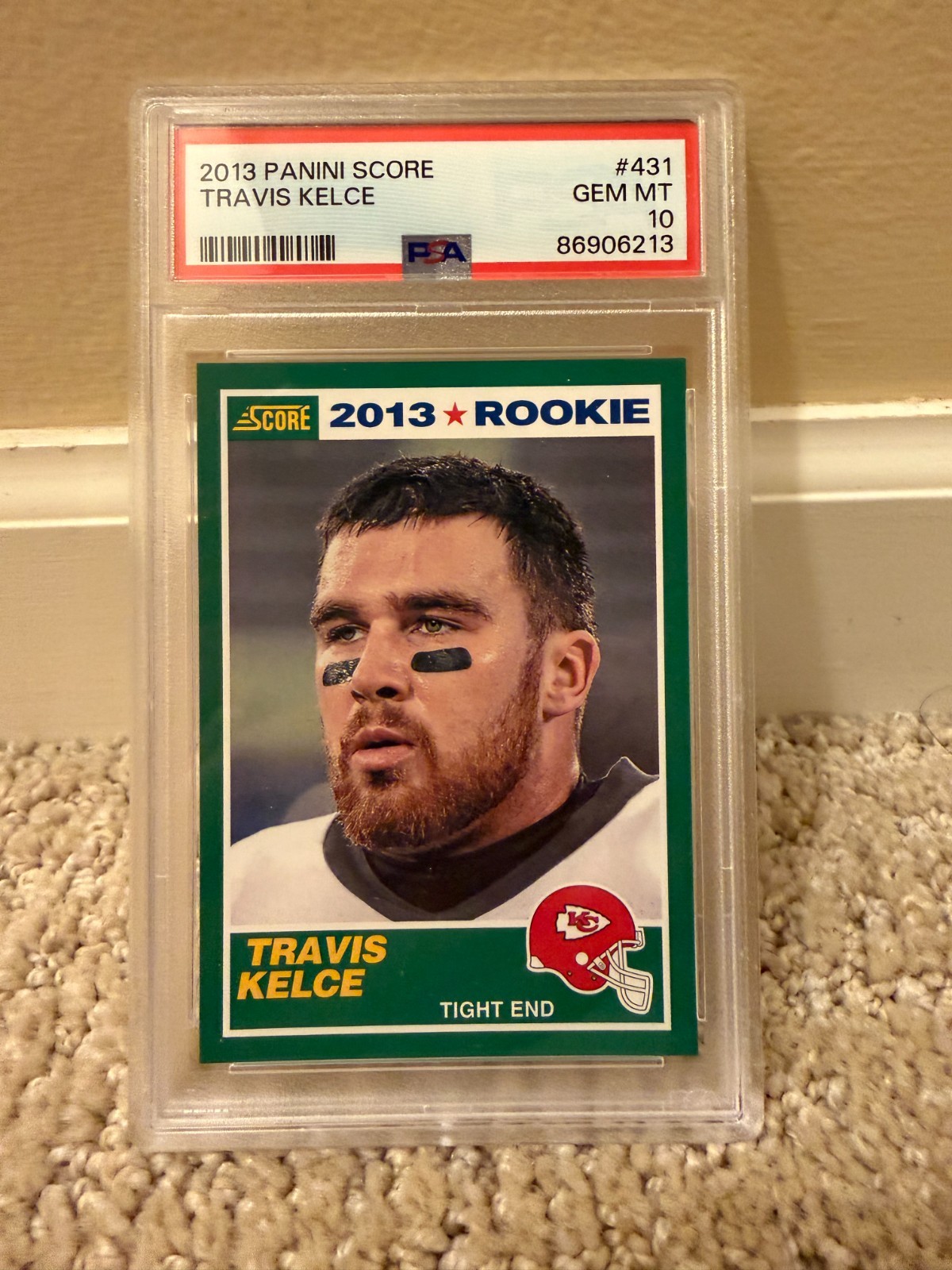 2013 Panini Score Travis Kelce RC Rookie #431 Kansas City Chiefs PSA 10 Gem Mint view 2