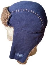 Life Is Good Trapper Hat One Size Knit Faux Fur Lined Embroidered Ear Flaps Logo