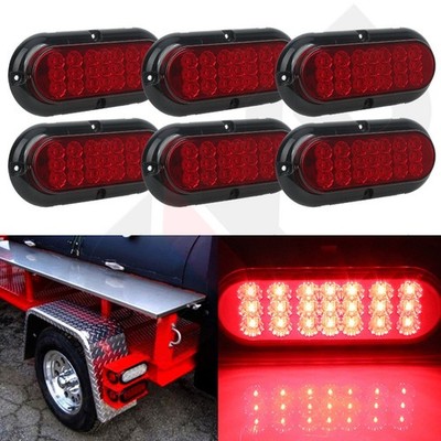 6pcs 6'' 21 led red 4 holes White tail side indicator light car for truck 12v