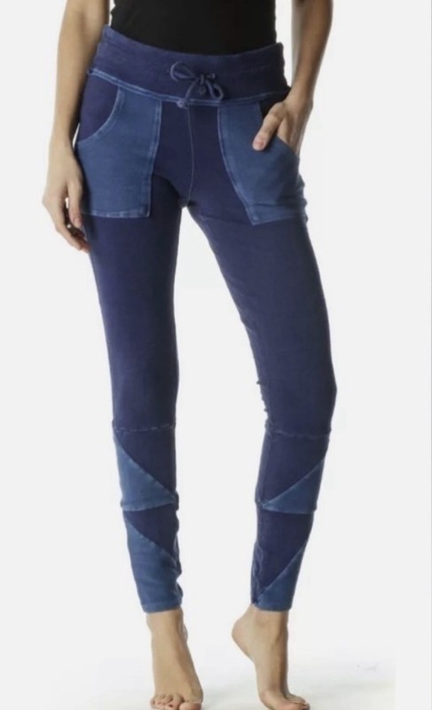 Free People FP Movement Kyoto Leggings Jogger Pants Blue Colorblock Womens S