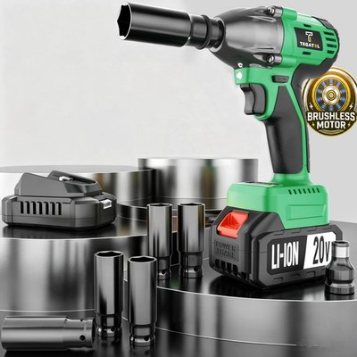 20V cordless impact wrench, perfect for easy home and car fixes, green model