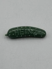 Vintage Plastic Heinz Pickle Green Lapel Pin