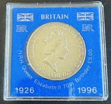 Pièce de 5 £ cinq livres couronne 1996 Royaume-Uni reine Elizabeth II 70e anniversaire drapeaux Windsor