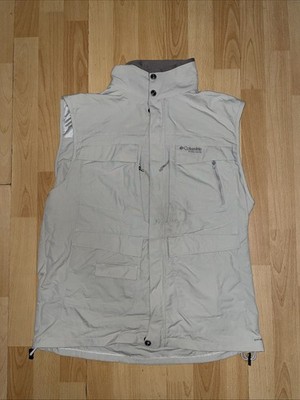 Columbia Titanium Outdoor Vest Hiking Fishing Utility Khaki Omni Dry Men s M