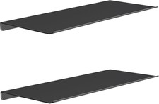 MKO 2 Pack 12" Floating Shelves for Wall, Metal Wall Mounted Shelf for Bathroom,