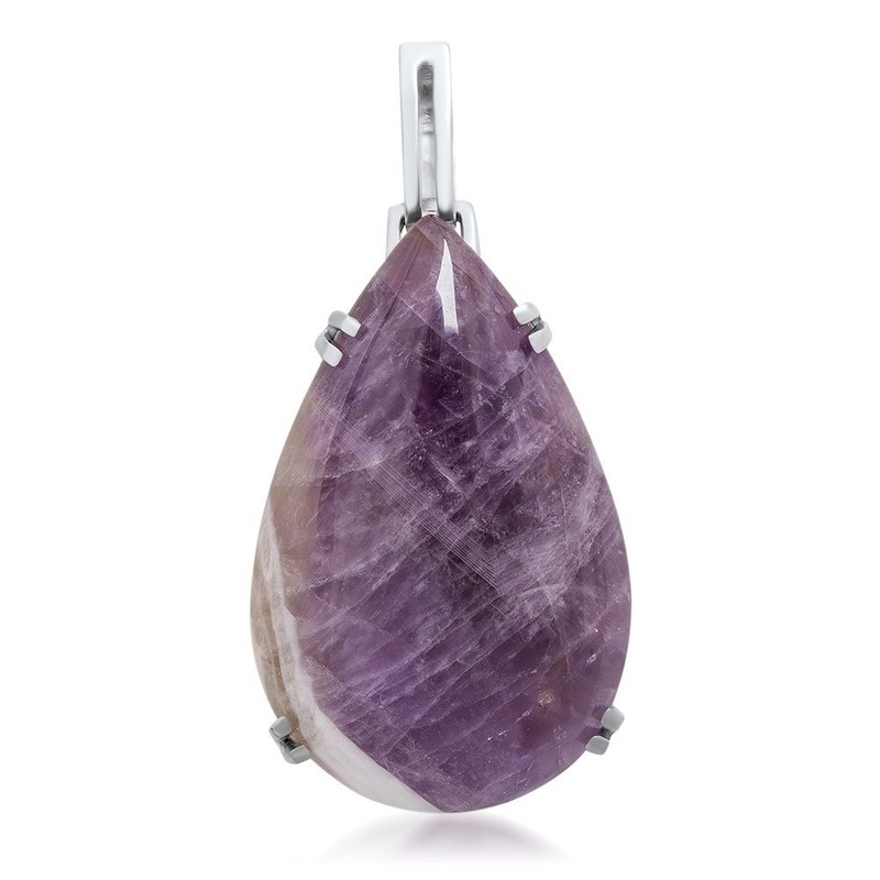 Amethyst 925 Sterling Silver Pendant w/20" chain by Drukker Designs 997 #2257