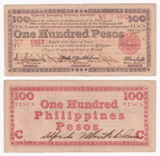 100 Pesos Negros US Philippine 1943 Treasury Emergency WW2 Banknote #S666