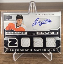 2022-23 Upper Deck Premier Olle Lycksell Rookie Auto Patch RPA PRA-OL Flyers RC