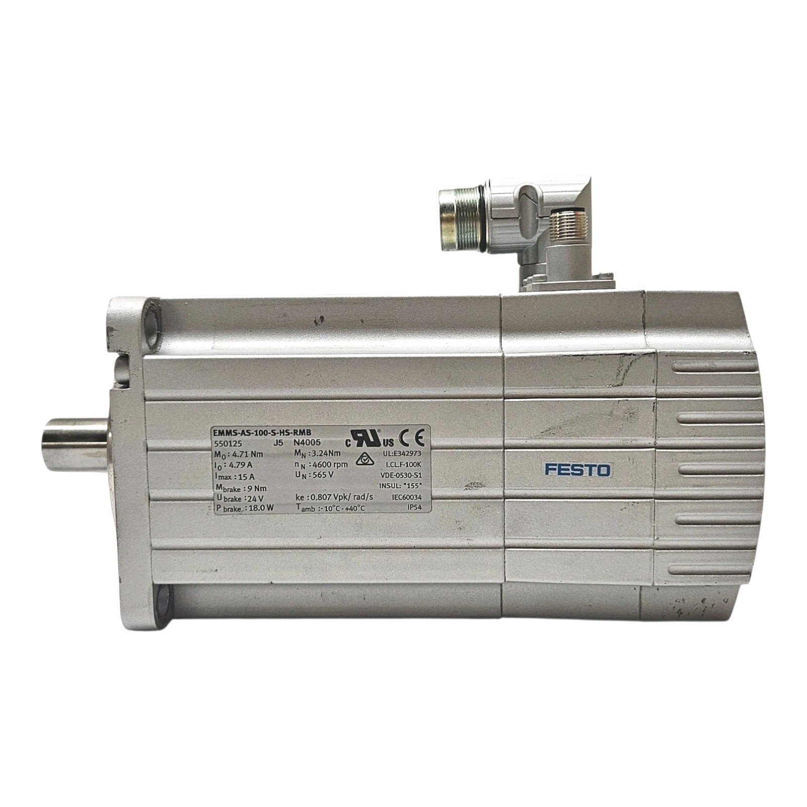 Festo EMMS-AS-100-S-HS-RMB Servo Motor with Holding Brake 550125